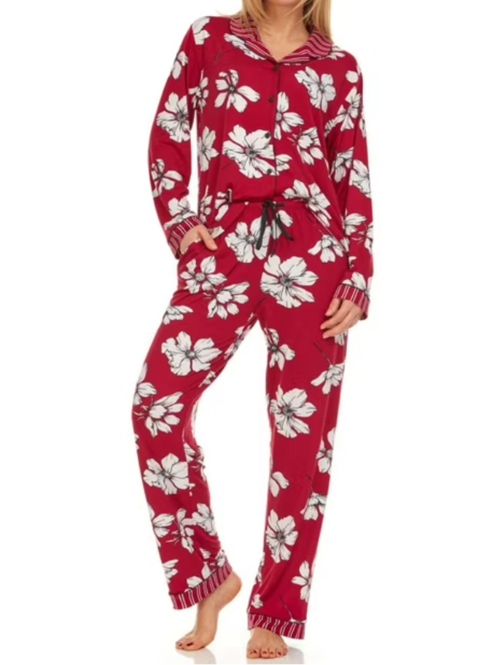 NWT FLORA NIKROOZ 2 Piece Soft Printed Pajama Loungewear Set Size Small